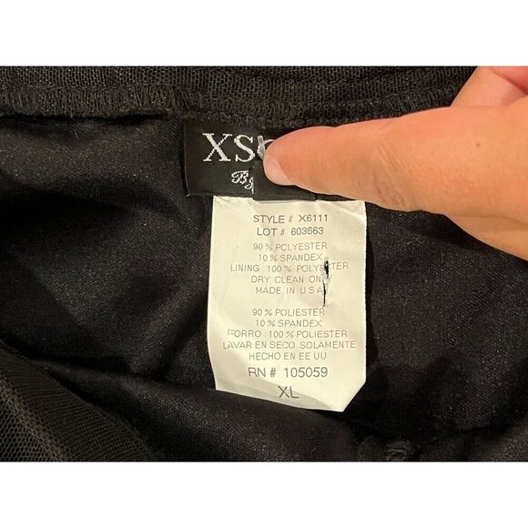 Xscape by Joanna Chen Black Sheer Overlay Wide-Leg Pants Women's Size XL - Picture 6 of 9